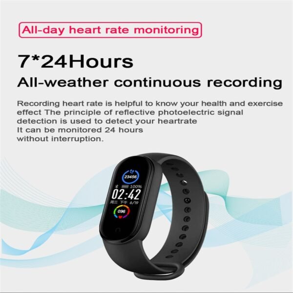 Smart Bracelet M5 Fitness Smart Wristband Sports Tracker for Android IOS - Image 6